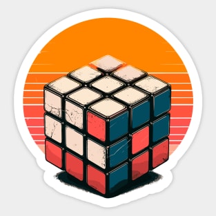 Retro speed cube puzzle Sticker